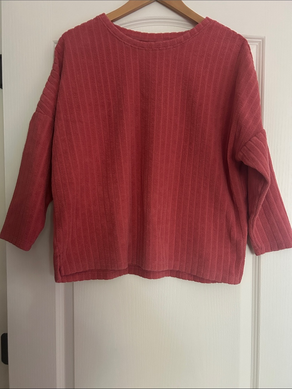 Old Navy Coral Ribbed Crewneck Sweatshirt